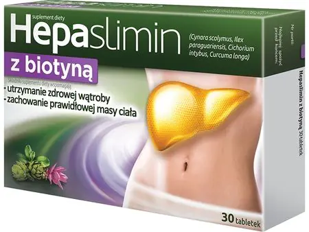 Hepaslimin z Biotyną, Preparat wspomagający pracę wątroby, Tabletki