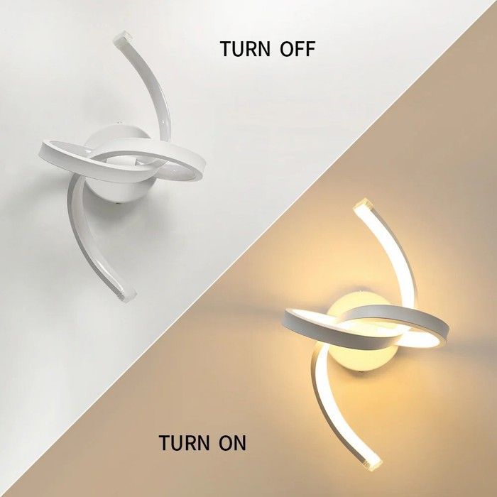 Dorlink LED-seinävalaisin, 18 W moderni spiraalimainen LED-seinävalaisin, 3000 K lämmin valkoinen sisävalaistus olohuoneeseen, portaikkoon, eteiseen