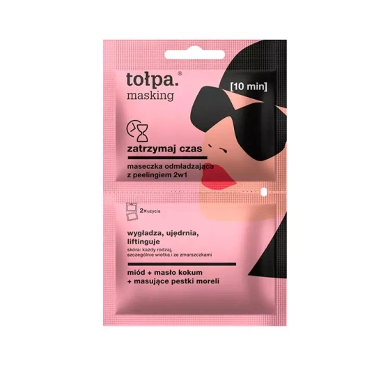 Tołpa Masking zatrzymaj czas odmładzająca maseczka do twarzy z peelingiem 2w1 2x5ml