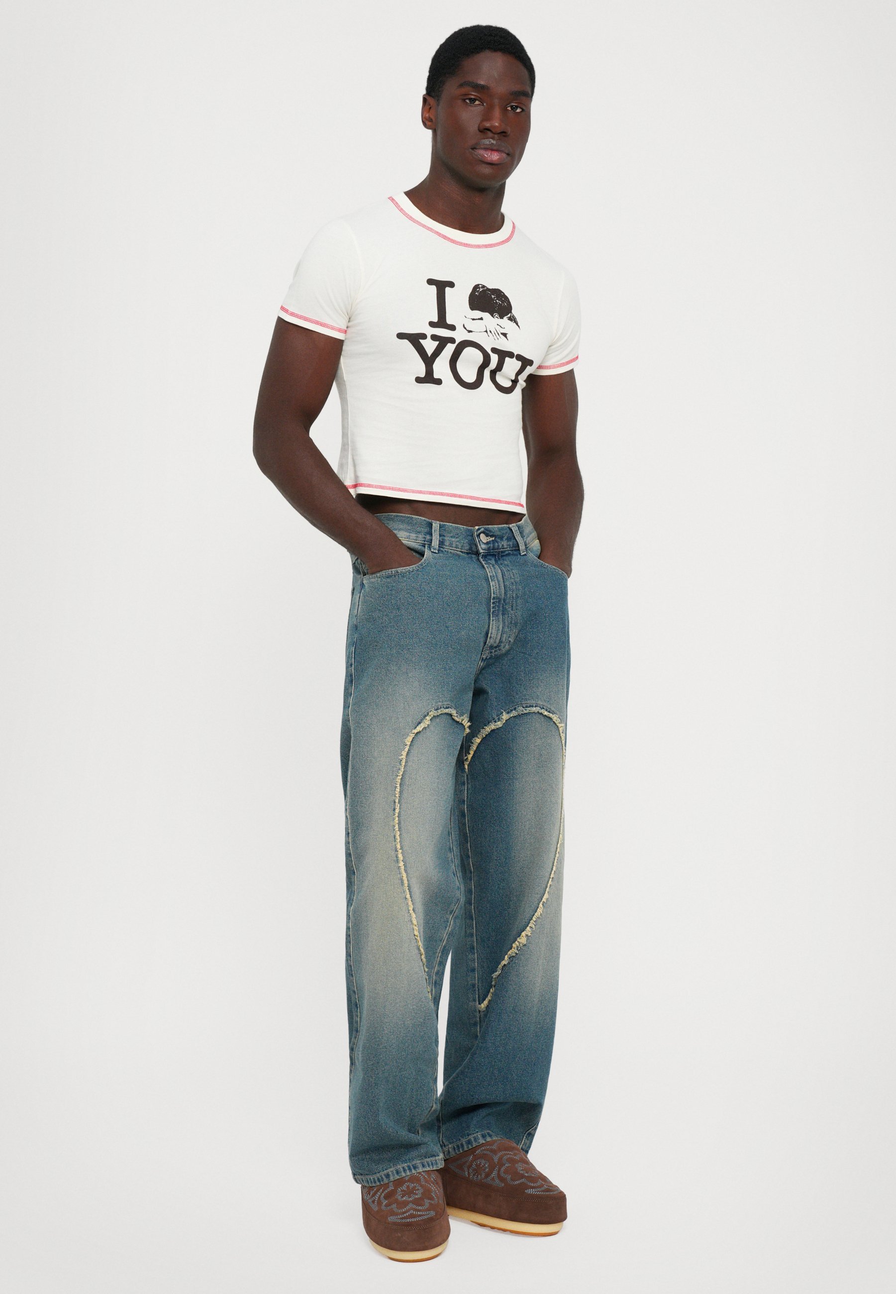 Carne Bollente LOVE YOU TENDER UNISEX - T-shirt met print - gebroken wit