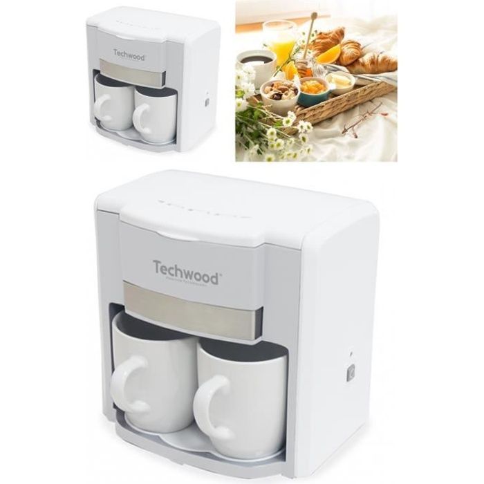 Cafetière électrique - TECHWOOD - Duo - 2 Tasses - Filtre permanent - 500W