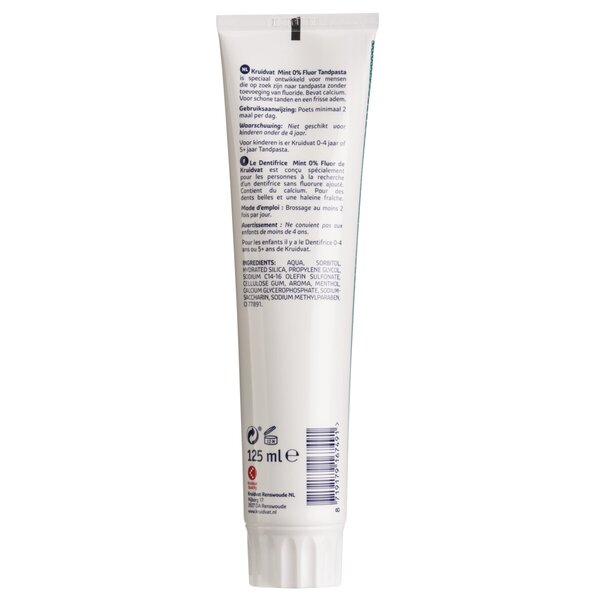 Pasta de dente Kruidvat 0% com flúor<br>125ml
