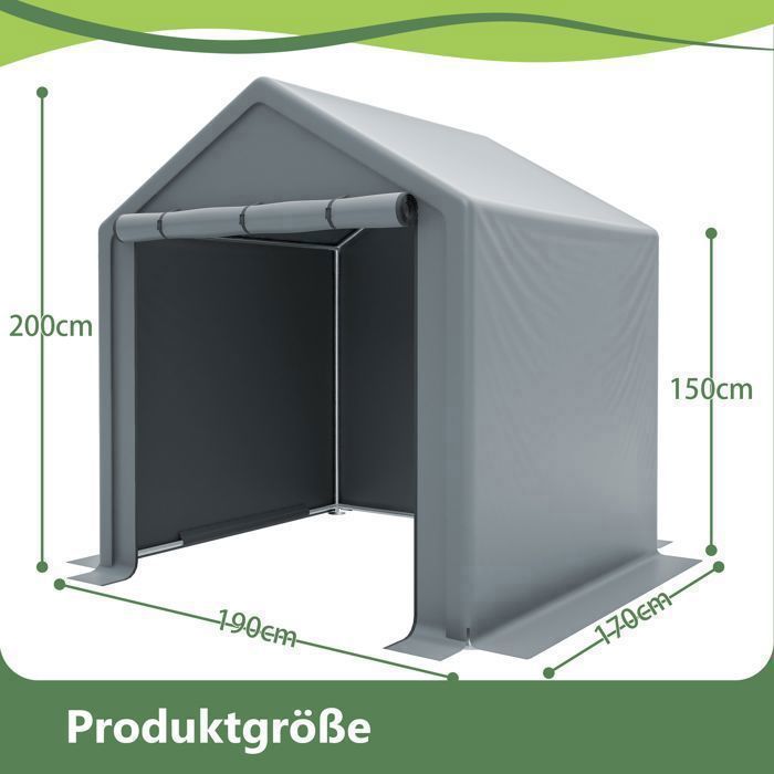 Hangar à outils 190x170x200cm, garage à vélos, hangar à outils, tente de garage, tente de stockage de hangar de jardin, hangar à v