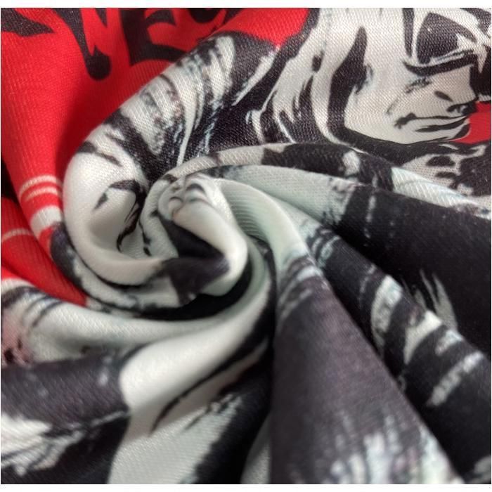 Men's T-shirt, printed biker t-shirt, casual crew neck t-shirt - Red