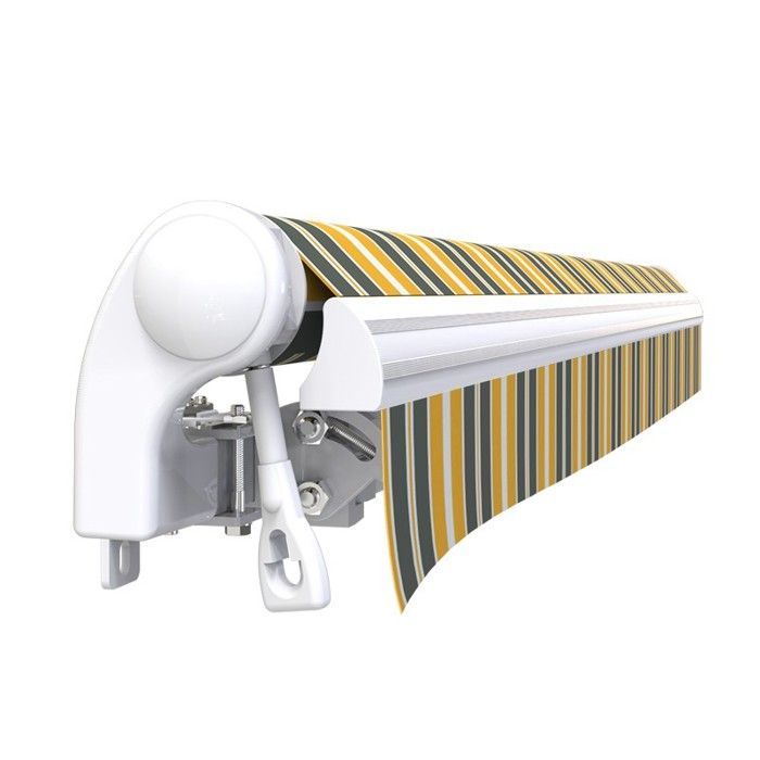 Store banne manuel 3,6 x 3 m Monobloc pour terrasse - Gris jaune