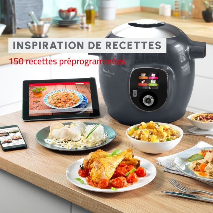 Moulinex Cookeo, Multicooker, 150 ricette, Veloce, 6 L, 6 persone, Java Pepper Grey, CE851HF0
