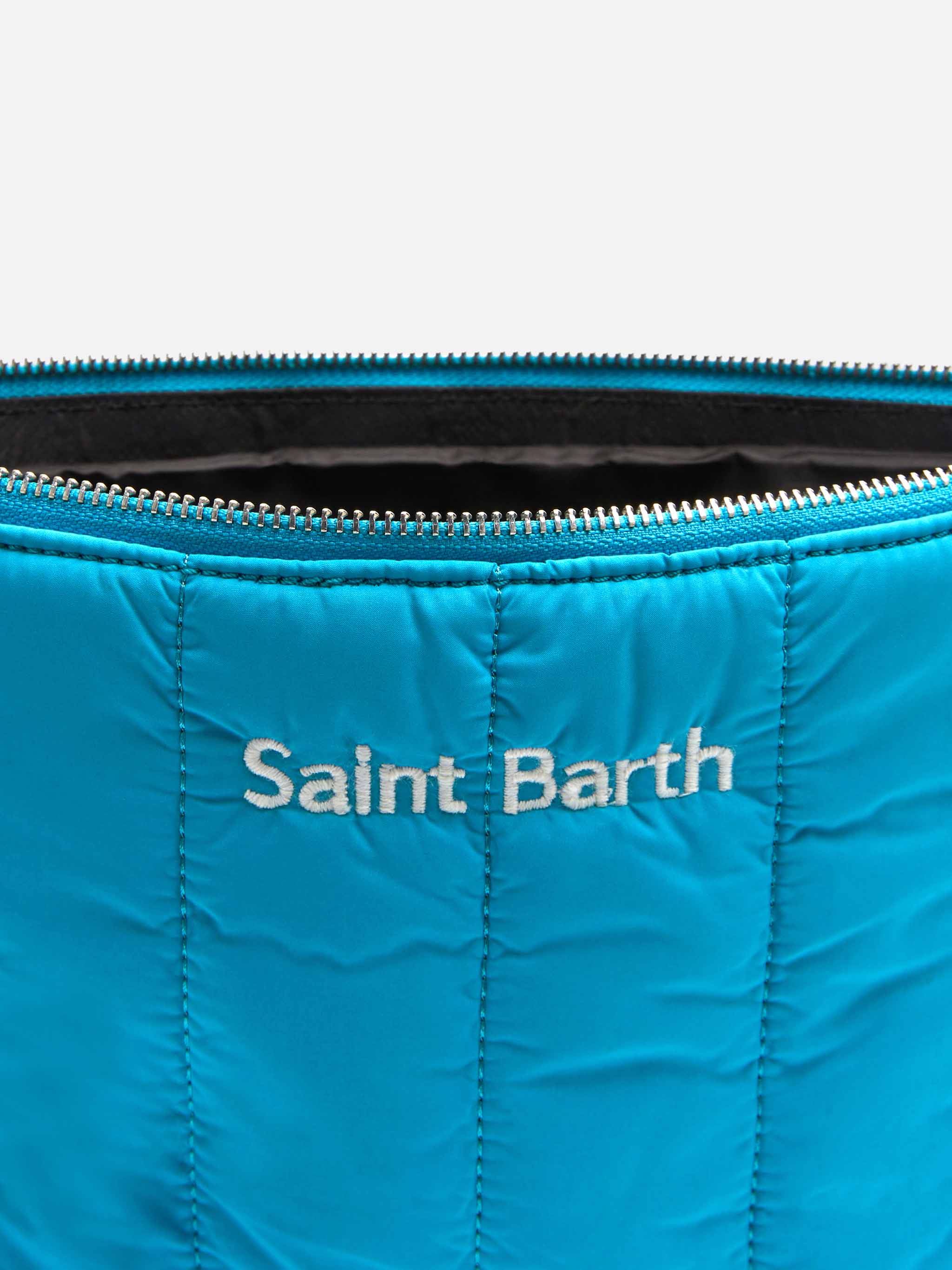 Bolso de mano acolchado turquesa