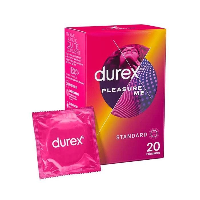 Durex Préservatifs Pleasure Me - 20 Préservatifs Perlés et Nervurés