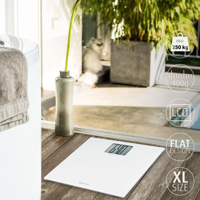 Medisana PS 470 XL Bathroom Scale, White - Maximum load 250 kg - Large display - Automatic shut-off