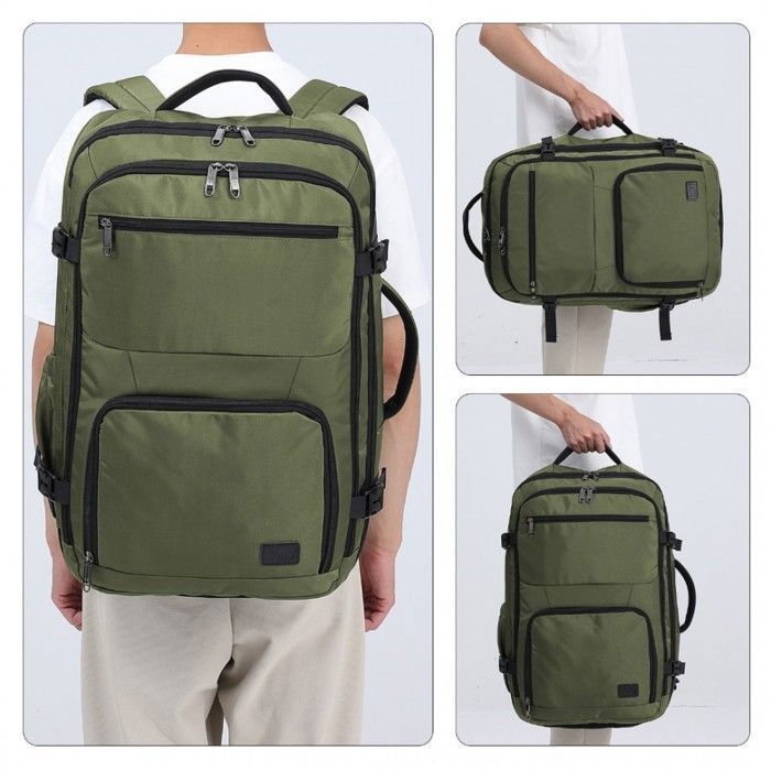 Mochila de viaje de gran capacidad de 55x35x20cm, equipaje de mano para portátil, bolsa de cabina para Easyjet, verde.