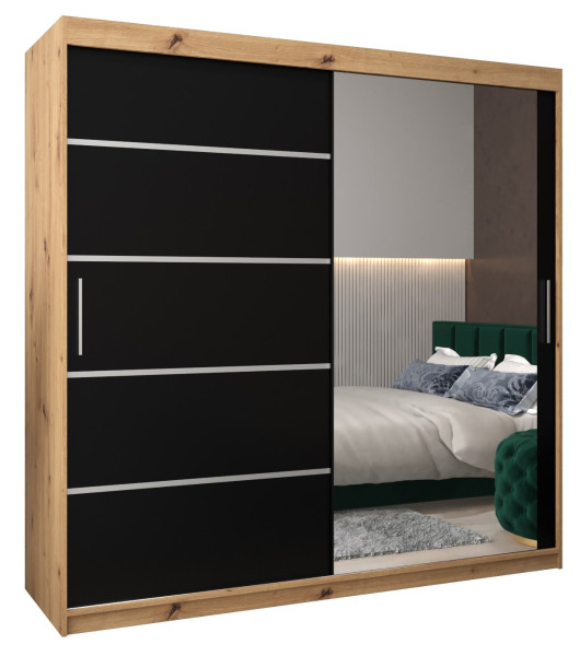 Szafa przesuwna Garderoba Verona 2 200 artisan   czarny