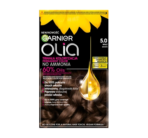 Garnier Olia trwała farba do włosów bez amoniaku 5.0 Brąz