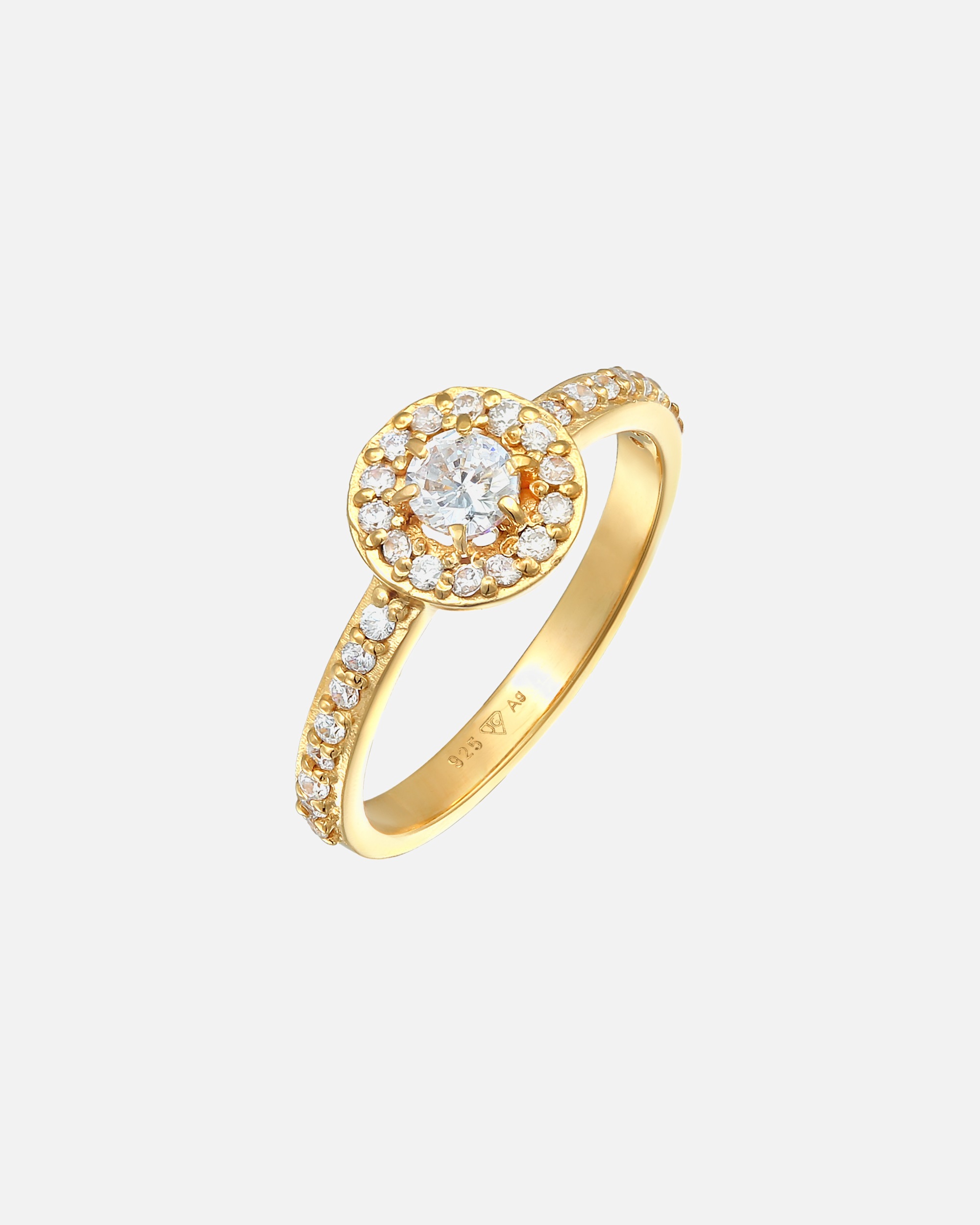 Elli Femmes Bague de fiançailles classique avec cristaux de zirconium en argent sterling 925