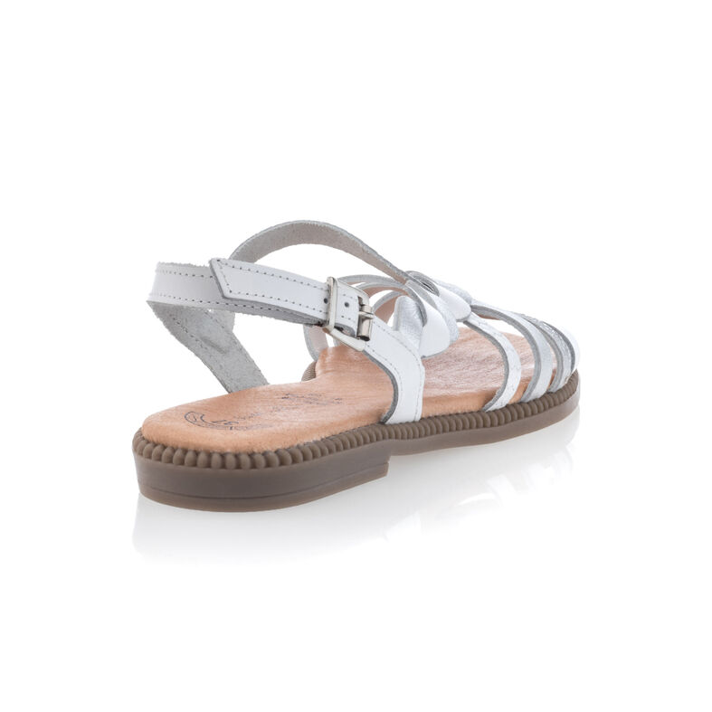 Weiße Damensandalen / Zehenfreie Schuhe