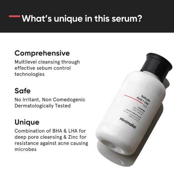 Minimalistisk ansiktsrengöring med salicylsyra för fet hud och akne