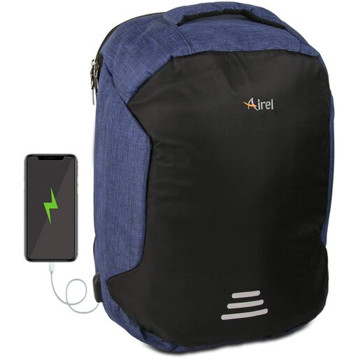Voděodolný batoh na notebook Airel Smart s nabíječkou a USB portem 46x33x16 cm / 15,6 palce