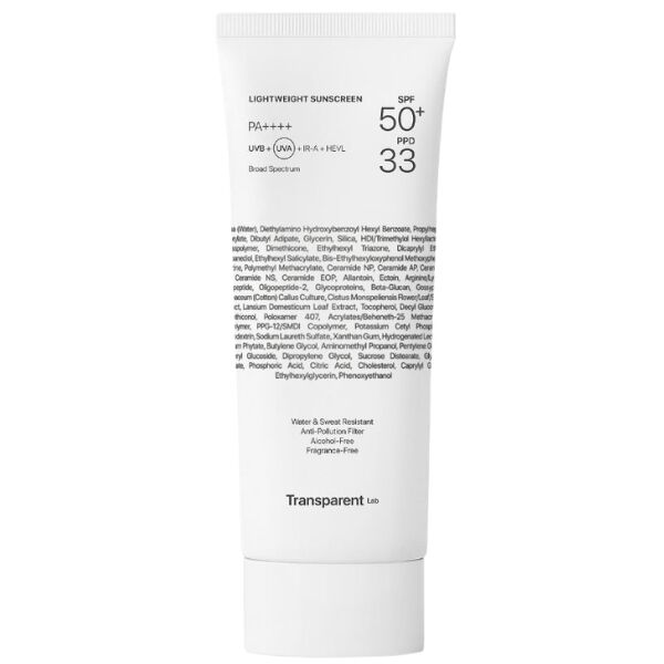 Crème solaire légère Transparent Lab