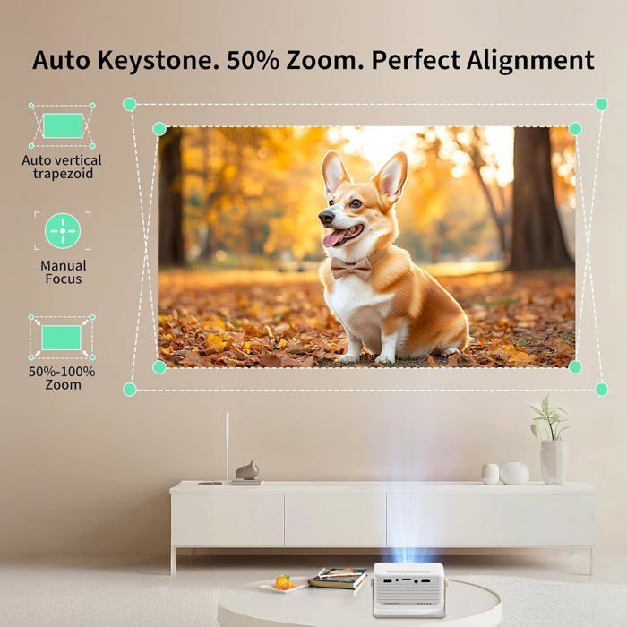 Mini videoproiettore portatile - ZOKKO - Risoluzione nativa 720P - Luminosità 6500 lumen - Tecnologia LCD 3.0