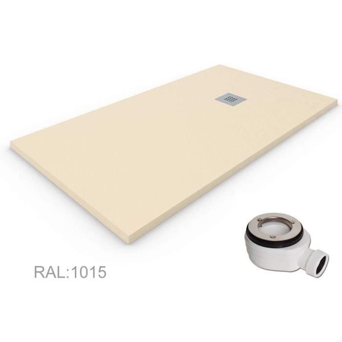 Plato de ducha extraplano de 90x180 cm, color beige RAL 1015
