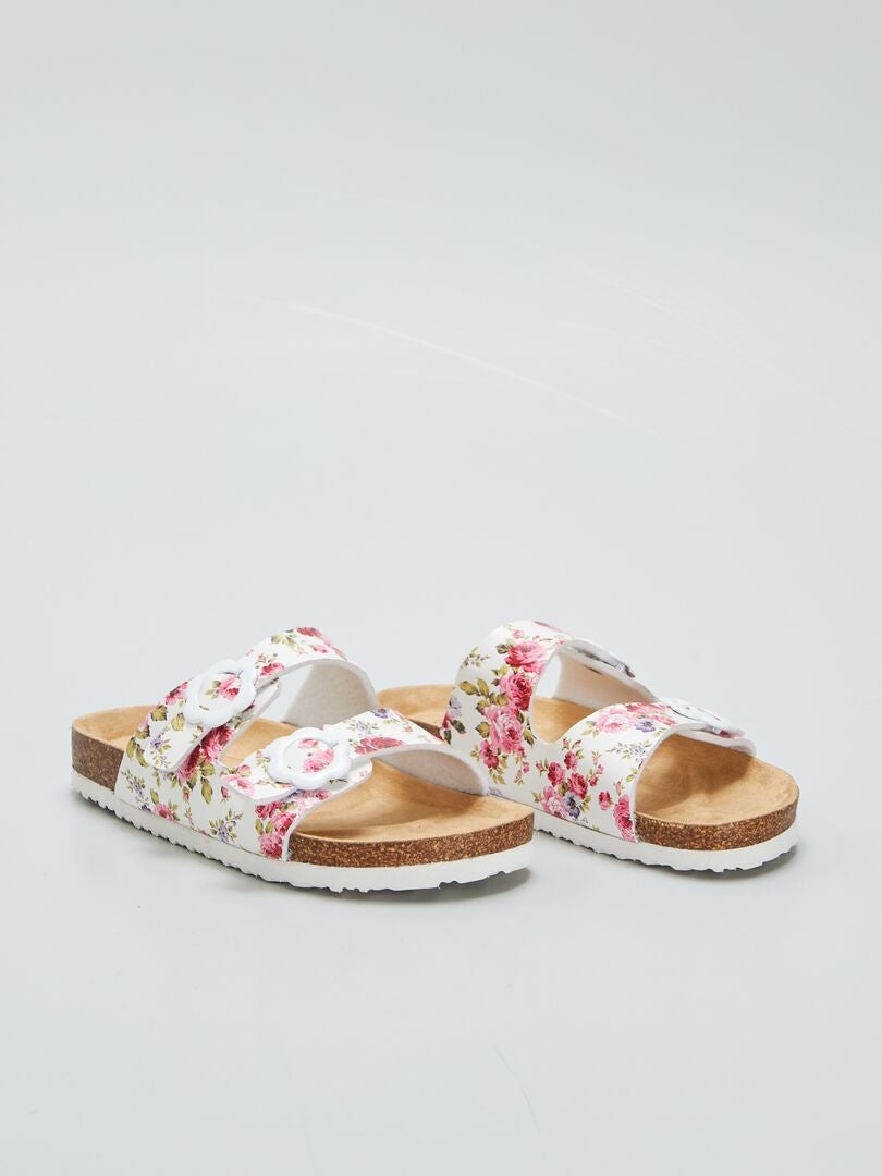 Sandalias con hebillas estampadas - BLANCAS