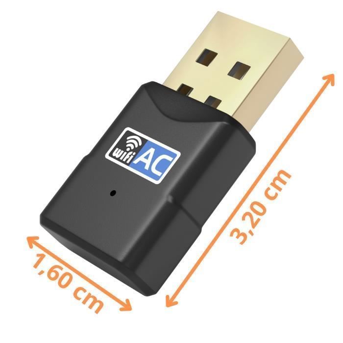 Adaptador USB WiFi Phonillico - 600 Mbps - Compatible con Windows y macOS - Blanco - USB