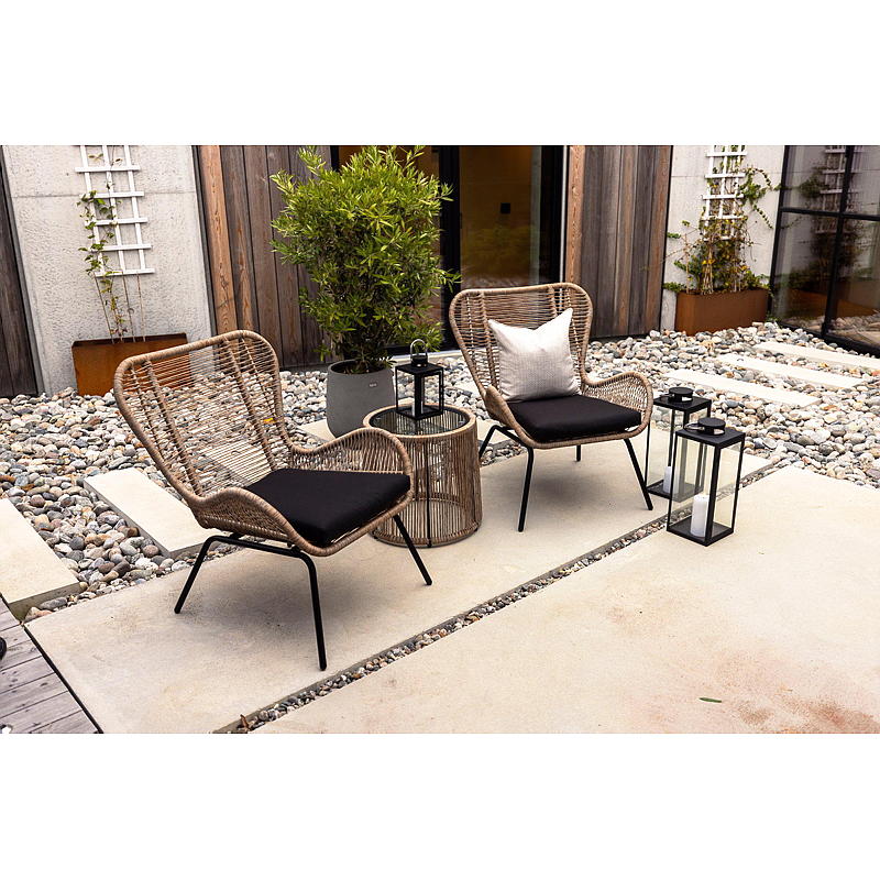 Conjunto de salón Home Lounge de 2 sillas y mesa, Ishøj