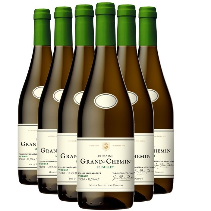 Domaine Grand-Chemin Pays d'Oc Viognier - Le Faillet 2025 - Weißwein aus Languedoc-Roussillon (6 x 75cl) HVE