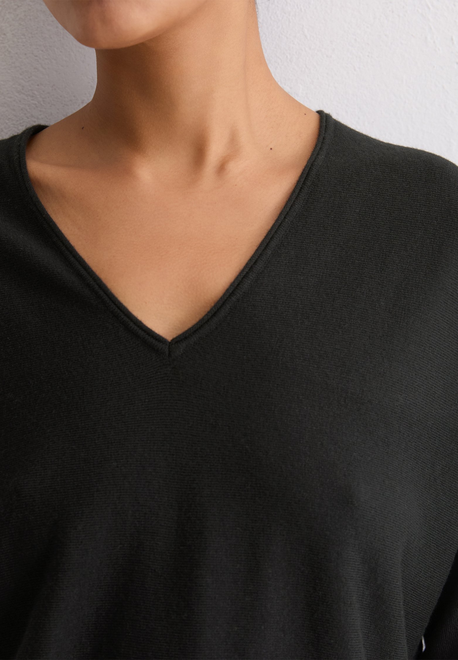 Marc O'Polo LONGSLEEVE V-NECK - Trui - black