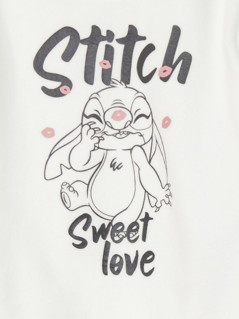 'Stitch' Fleece Pyjama Set - 2-delig - WIT