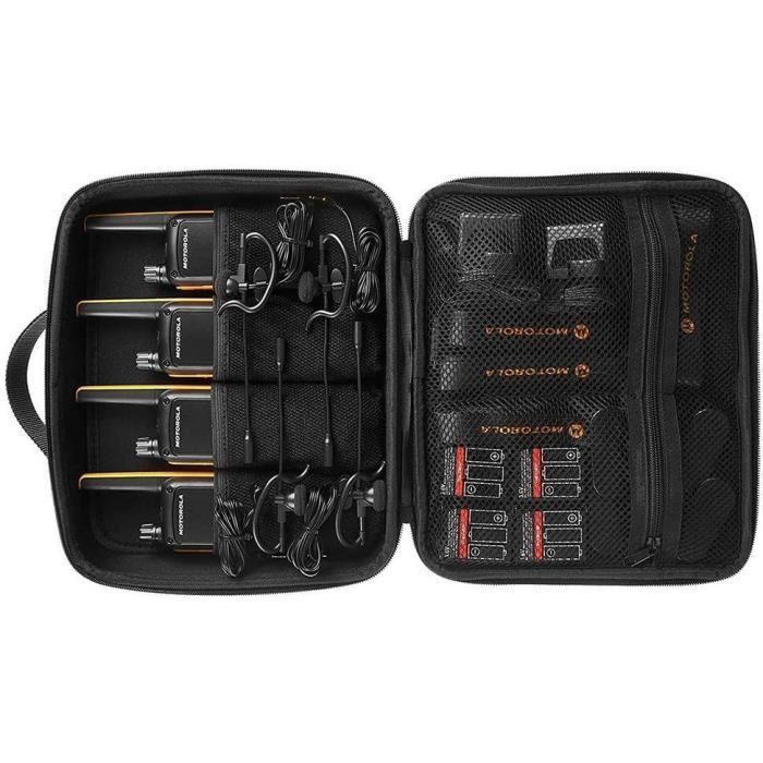 Motorola Talkabout T82 Extreme Quad Pack tragbares 2-Band-PMR-Funkgerät 446 MHz, 16 Kanäle, schwarz, gelb (4er-Pack)