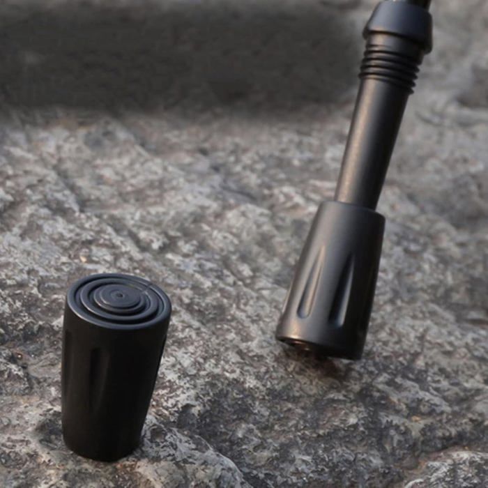 6 piezas de puntas de goma para bastones de marcha nórdica, protectores para bastones de trekking, tapas para bastones de senderismo para asfalto (negro)