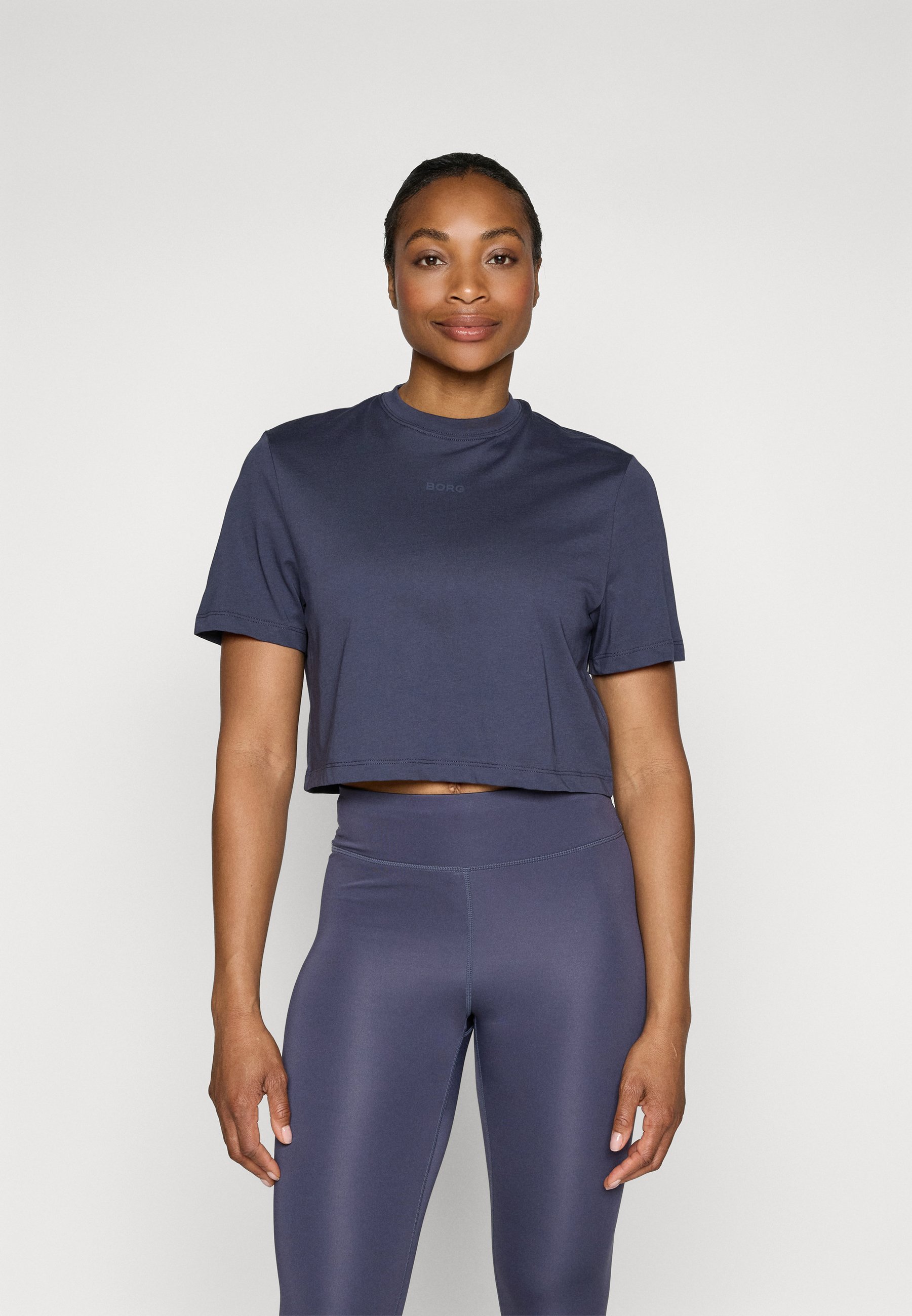 Camiseta cropped Björn Borg STUDIO - Estampada - cinza odisseia