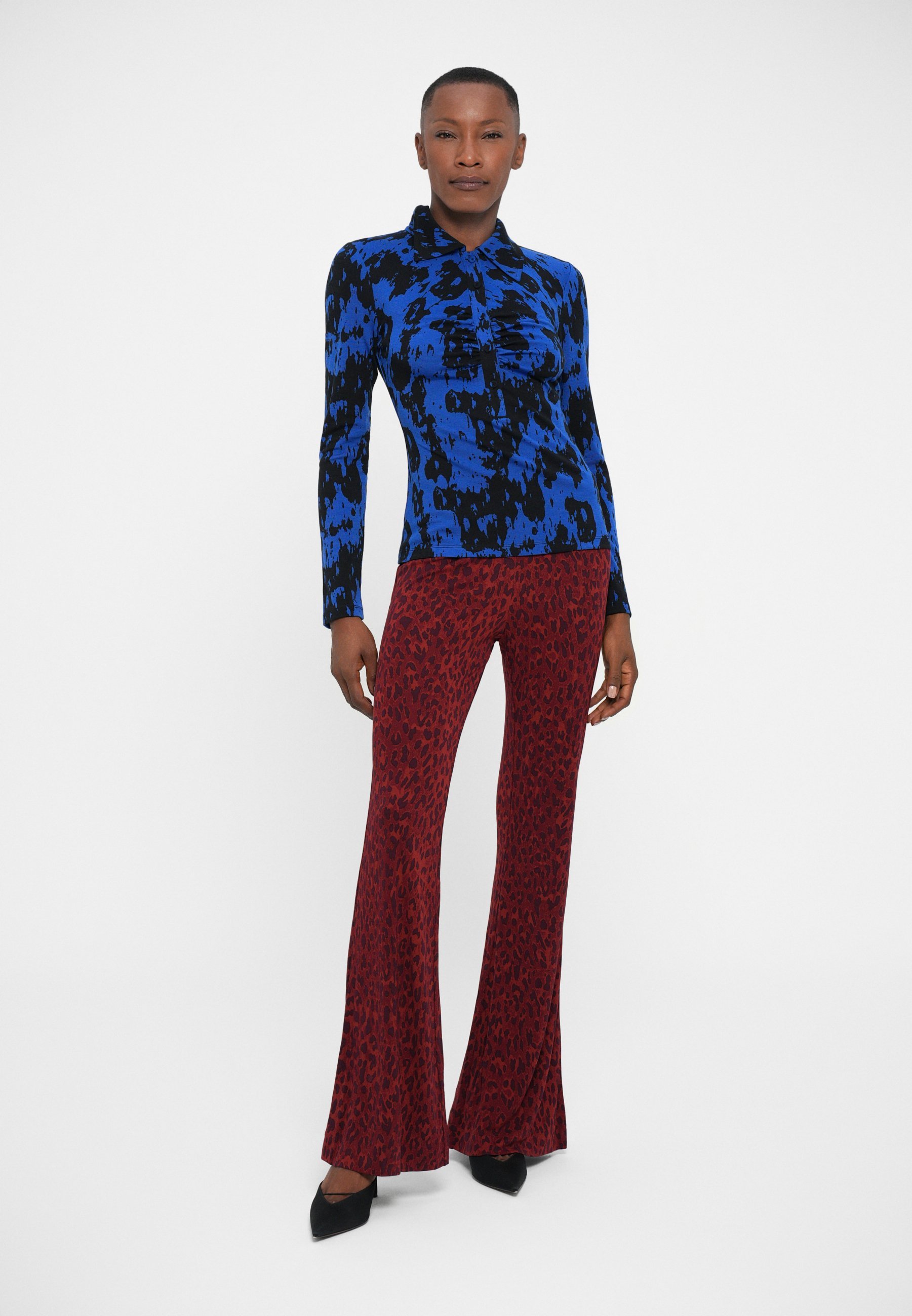Diane von Furstenberg SHESKA - Haut à manches longues - bleu foncé