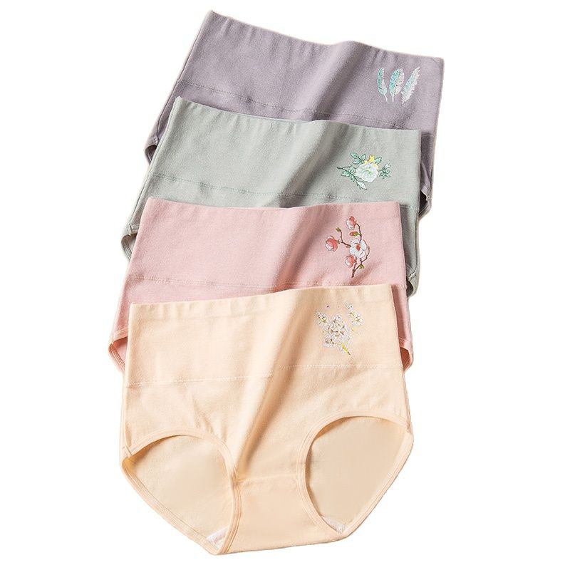 Set di 4 slip a vita alta da donna in cotone, modellanti, alla moda, senza cuciture, sexy e comodi, lingerie femminile.