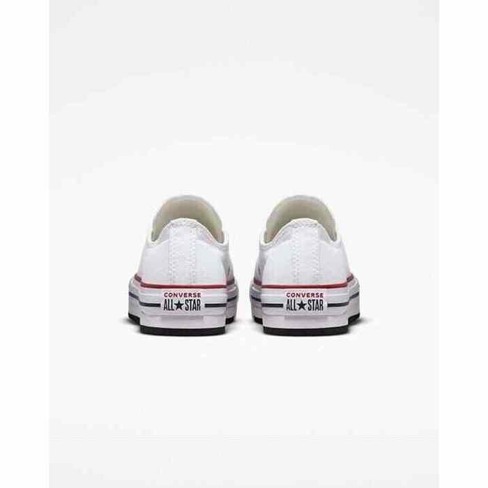 Zapatillas bajas de lona blanca con cordones para niña Converse Ctas Platfo Ox