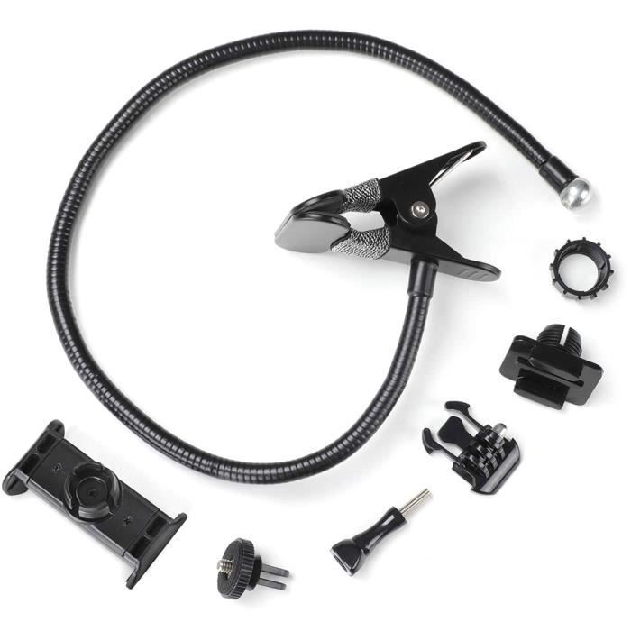 Support de Webcam - Minifinker - Col de cygne flexible - Noir - Ajustable - Portable