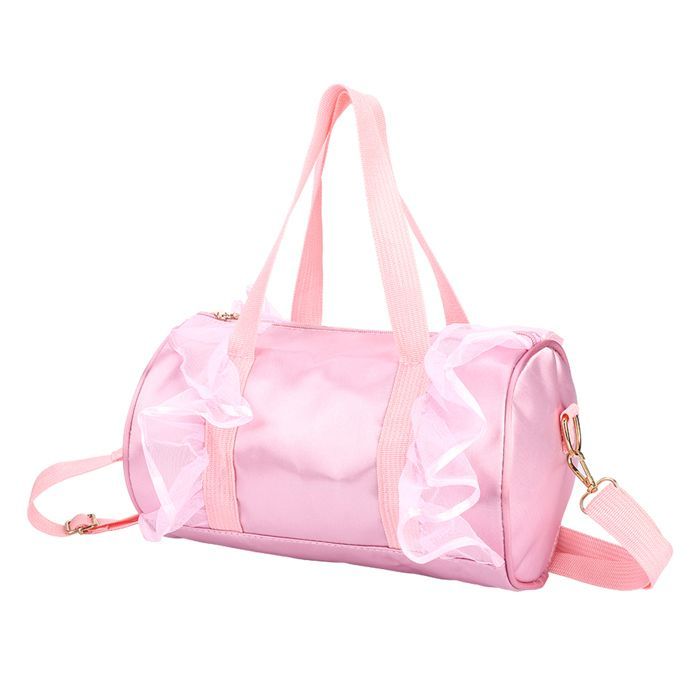 Sac à main de ballet pour filles, ballerine pour enfants, sac à bandoulière à paillettes pour danse (longue gaze rose)