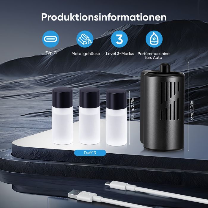 Deodorante per auto TTLIFE con 30 ml di fragranza. Diffusore a ultrasuoni intelligente con 3 modalità intelligenti, on/off