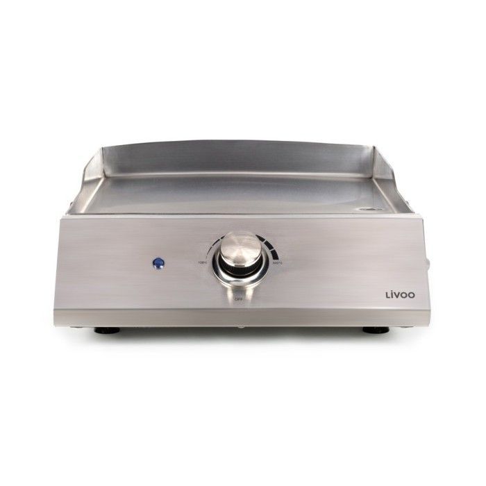 Plancha électrique - INOX - Professionnelle - 2800W - Thermostat ajustable - Grande surface 43x35cm