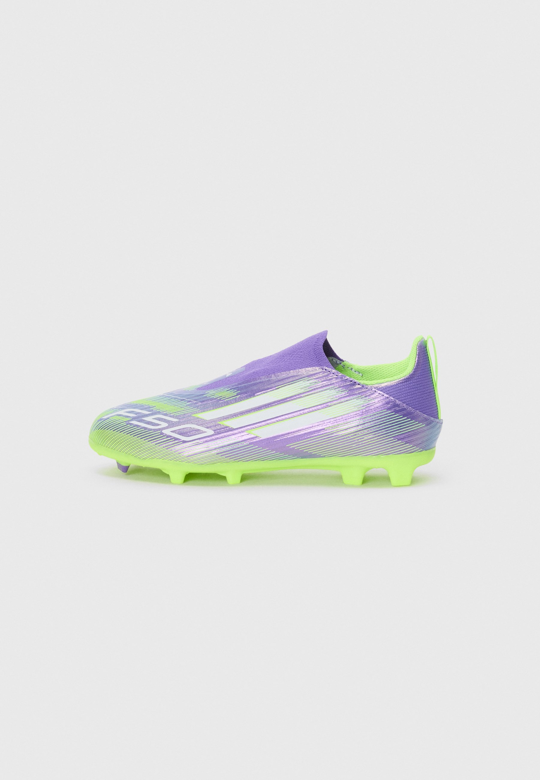 adidas Performance F50 LEAGUE UNISEX - Voetbalschoenen voor stevige ondergrond - paars/wit/helder citroengeel