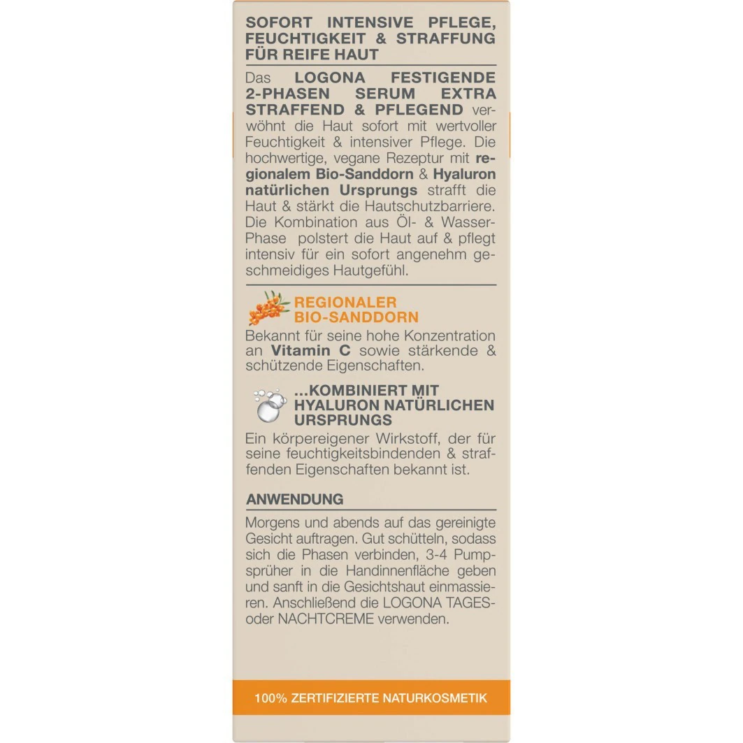 Logona Sérum-huile 2 phases raffermissant extra raffermissant et soignant