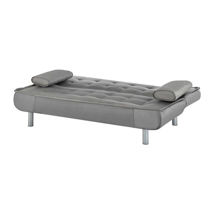 Canapé clic-clac en tissu MISHAN - Gris - 3 places - VENTE-UNIQUE