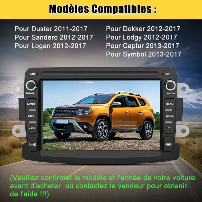 Radio para coche AWESAFE Android 13 de 2 GB + 32 GB para Renault Dacia Duster Sandero Captur Logan con pantalla de 7