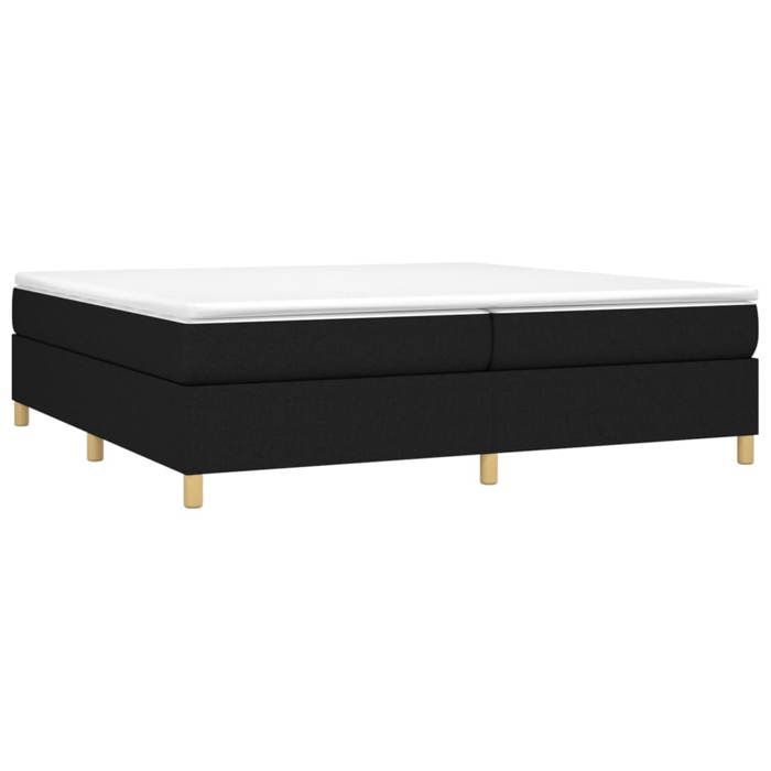 Cama de madera negra de 200 x 200 cm - Carga máxima 150 kg - Estructura de cama de muelles negra de 200 x 200 cm, tela 005_889756