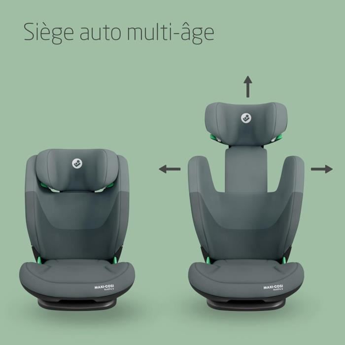 Maxi-Cosi RodiFix S i-Size, Siege Auto ISOFIX, 3 Positions d'Inclinaison, Protection G-CELL, AirProtect, 3,5-12 ans, Tonal Graphite