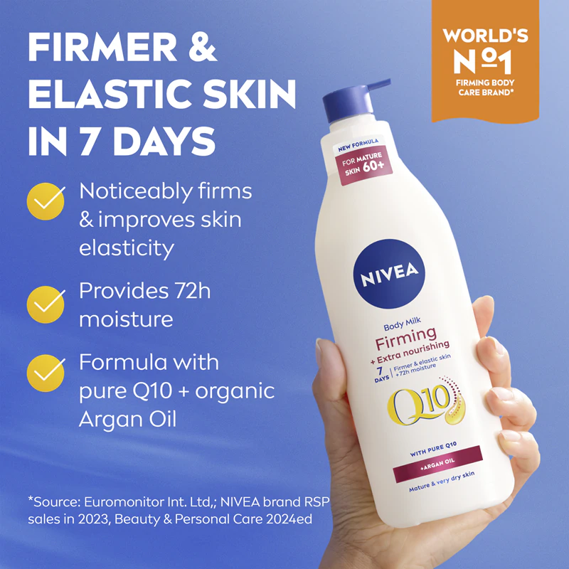 Leite Corporal Firmador NIVEA Q10 + Nutrição Extra