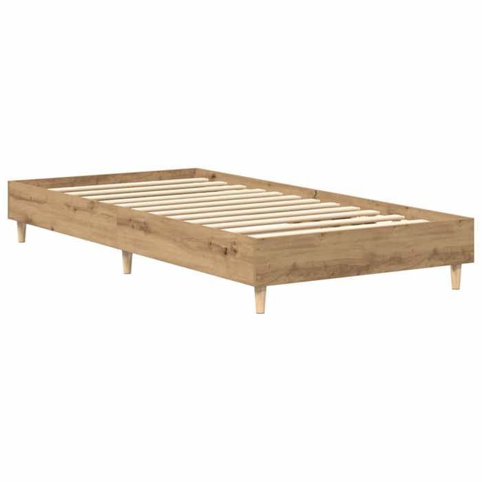 Verano 2026@Estructura de cama individual - Base de somier de láminas - para adultos - sin colchón - roble artesanal 90x190cm, 1300