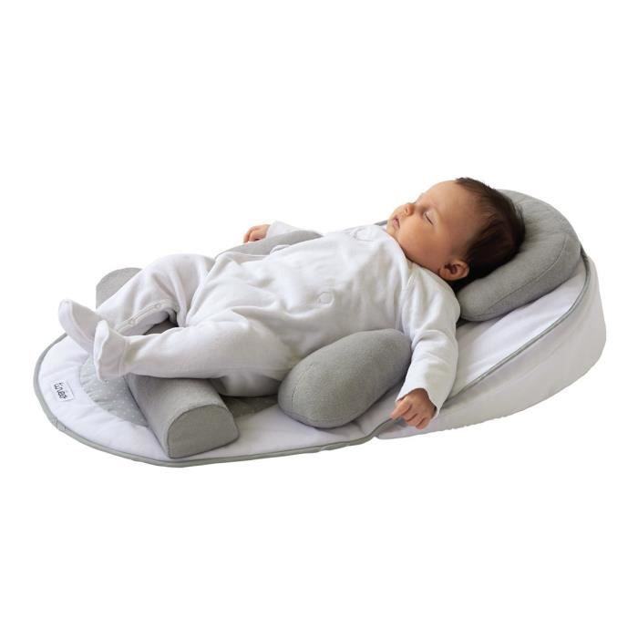 Cocon De Sommeil Bébé TINEO - Cale Bébé - Plan Incliné 10° - Évolutif - Ajustable - Amovible - 0-3 mois - Cale Tête Bébé - 58x40cm