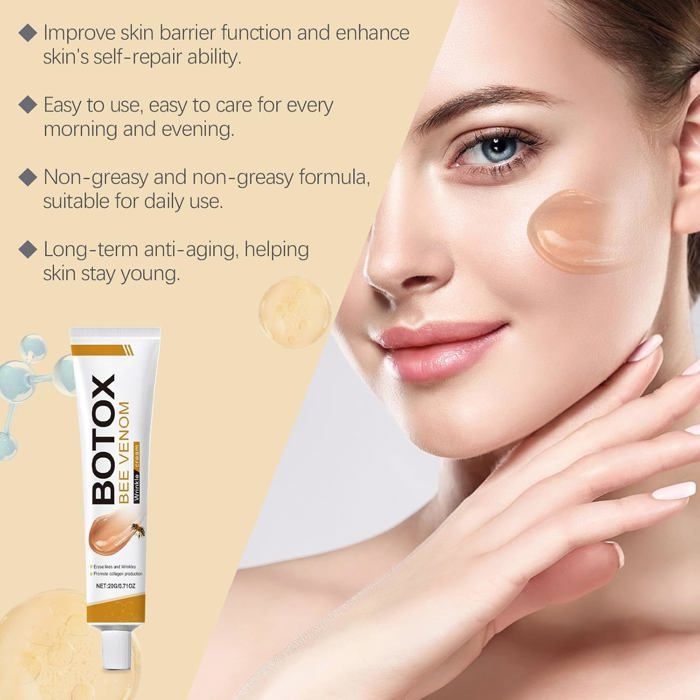 Botox Crème au Venin d'Abeille - Antirides et Raffermissement, Hydratation, Crème anti-âge au venin d'abeille, Crème hydratante