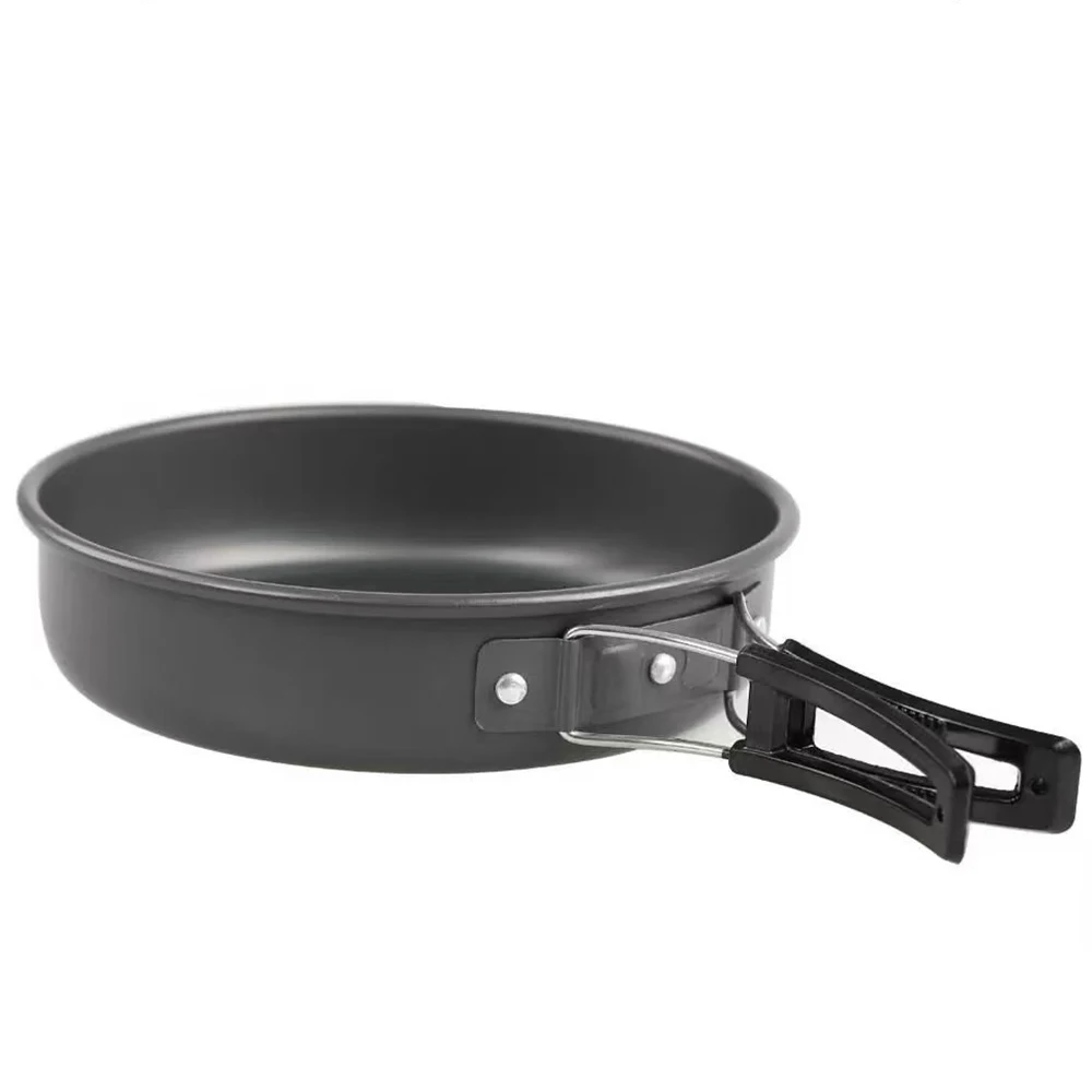 Poêle à frire antiadhésive de 22 cm (8,6 pouces) avec poignée pliable pour le camping, les pique-niques, la randonnée et le trekking.